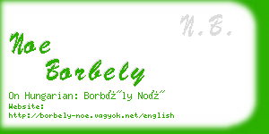 noe borbely business card